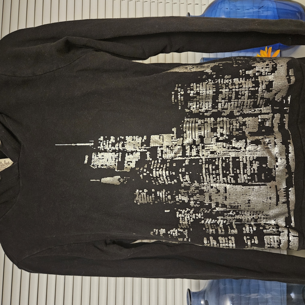 Xhilaration Black and Silver Urban Sweatshirt